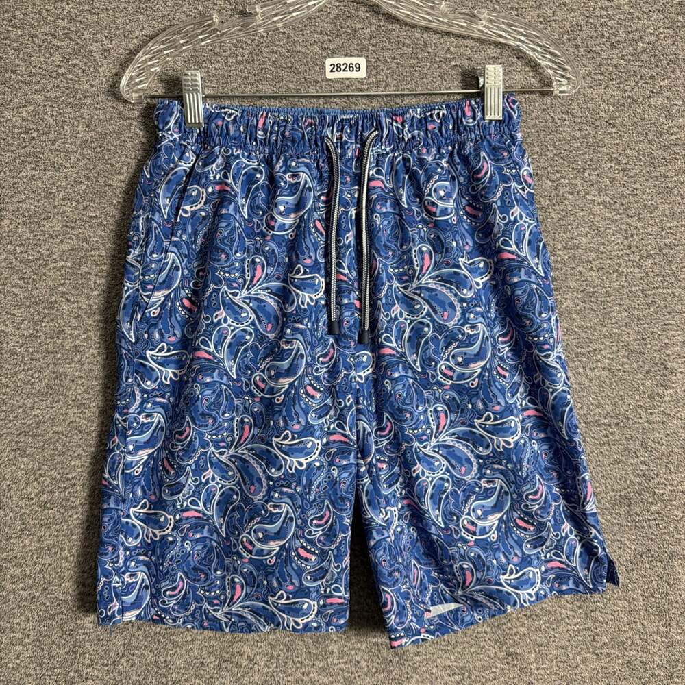 Peter Millar Men's Small Swim Trunks Seaside Paisley Print Shorts 8"